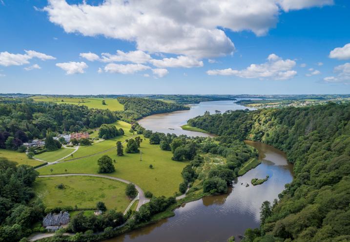 Lopwell dam from the air